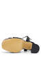 Women's Textile Black Satin Heeled Sandals - 3