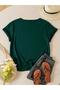 Women's V-Neck Daisy Printed Regular Fit Fit Tshirt - 2
