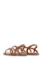 Tan Stone Detailed Women's Flat Sandals - 23sfd443614 - 5