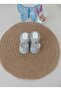 Gray Newborn Gift Baby Hand Knitted Acrylic Wool Slippers with Bow for Birth Anniversary 0-6 Months