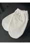 White Set of 2 - Cotton Curl Massage, Face and Body Cleansing, Elastic Gloves and Towel Pouch - 5