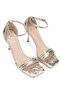 Women's Vegan Gold Heeled Sandals - 3