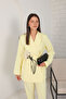32-2088 Model YELLOW Flower Patterned Jacket Set - 3