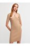 90130 Metal Lace Front Knitwear Dress-dark Beige