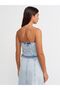 50703 Short Denim Vest with Float Front Blue - 2