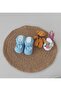 Blue Newborn Gift Baby Hand Knitted Acrylic Wool Slippers with Bow for Birth Anniversary 0-6 Months - 2
