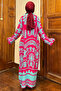 Fuchsia Viscose Hijab Dress - Neck Buttoned and Patterned - 4