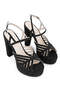 Women's Vegan Black Heeled Sandals - 2
