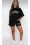 Los Angeles Cali T-shirt and Shorts - Black Shorts T-shirt Bottom Top Tracksuit Set Oversize Crew Neck - 3