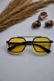 Unisex Women Men Uv400 Protected Black Yellow Rectangular Image Style New Season Sunglasses - 4