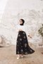 Hijab Embroidered Chiffon Dress - blue