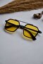 Unisex Women Men Uv400 Protected Black Yellow Rectangular Image Style New Season Sunglasses - 7