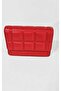 Quilted Women's Red Faux Leather Two-Compartment Hand and Shoulder Bag - 2