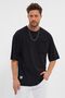 Oversize Short Sleeve T-Shirt with Filthy Cut Detail Pocket - 6
