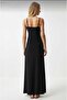 WOMEN'S Black Fitted/Fitted Sling-Length Adjustable Maxi Flexible Knitted BLACK SANDY Dress - 5