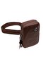 Genuine Leather Men's Coffee Phone Wallet - Cross Chest and Shoulder Bag with USB Headset and Outlet - 2