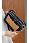 Justpolo Women's Black Brown Original Lacoste 3-Compartment Two-Strap Shoulder and Crossbody Bag - 7