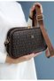 Women's Brown 5-Compartment Monogram Printed Shoulder and Crossbody Bag - 5