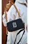 Justpolo Women's Black Brown Original Lacoste 3-Compartment Two-Strap Shoulder and Crossbody Bag - 3