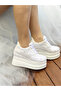Wedge Heel Bridal Shoes 9cm White with Appliques Very Comfortable - 7