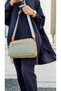 Women's Green 5 Compartment Embossed Printed Adjustable Long Strap Shoulder Bag Crossbody Bag Tm1032q - 4