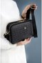 Women's Black 5 Compartment Monogram Printed Shoulder and Crossbody Bag - 5