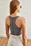 Women's Navy Blue Striped Stretchy Crop Blouse Blz- 19002693 - 6