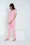 Striped Crew Neck Suitable for Breastfeeding Short Sleeve Maternity and Maternity Pajamas Set - 3