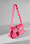 Women's Fuchsia Troc Studded Lined Hand and Shoulder Bag - 2