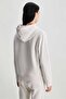 DEBORAH Beige Hooded Embroidered Standard Fit Women's Sweatshirt - 4