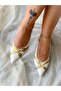 WHITE TWEETED FABRIC POINTED TOE TOE HEEL Sandals - 5