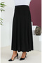 Black Large Size Sandy Striped Skirt - 1745-03