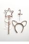 Sequin Girl's Cat Ear Crown, Star Wand, and 1st Birthday Cake Topper Birthday Decoration Set - 2