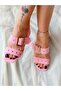 TWEE PINK CALF Suede STUDDED HEEL Slippers - 5
