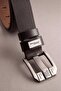 Genuine Leather Brown Men's Belt with Metal Buckle - 4