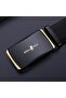 Genuine Leather Black Stylish Italian Belt with Gold Buckle - 3