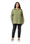 Plus Size D Buckle Detailed Pocketed Cuffed Pistachio Green Shirt - 2