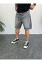 Men's Gray Premium Baggy Fit Jeans Capri Grinding Denim Shorts - 2