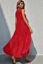 V-Neck Wrinkled Dress 881 - Red - 4