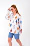 ETHNIC FISH PATTERN WOMEN'S LINEN SHORT SHIRT - 3