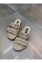 Diva Platinum - Women's Daily Slippers with Double Buckles and Stones