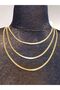 Women's Steel Necklace 3 Pieces Flat Italian Chain - 4