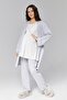 Women's Gray Design Summer Cotton Maternity Pajama Set 3-Piece Set - 5