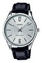 Black Leather Strap Metallic Dial Men's Wristwatch - 4