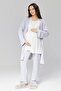 Women's Gray Design Summer Cotton Maternity Pajama Set 3-Piece Set - 3