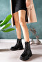 Black Leather Women's Boots, Waterproof Non-Slip Sole, Guaranteed Winter Boots - 4