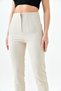 High Waist and Skinny Leg Women's Beige Trousers - Zr Model - 6