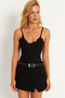 Women's Black Lace Detailed Blouse Mk18 - 3