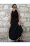 Women's Back Cross Detail Round Neck Maxi Viscose Dress - 3