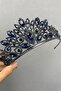 Navy Blue Bridal Henna Crown and Earrings - 3